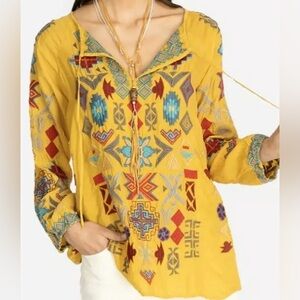 Johnny Was Biya Ziggy cupra blouse